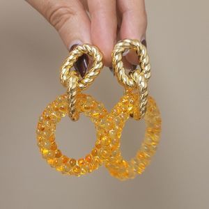 NWOT Zara light orange circle earrings
